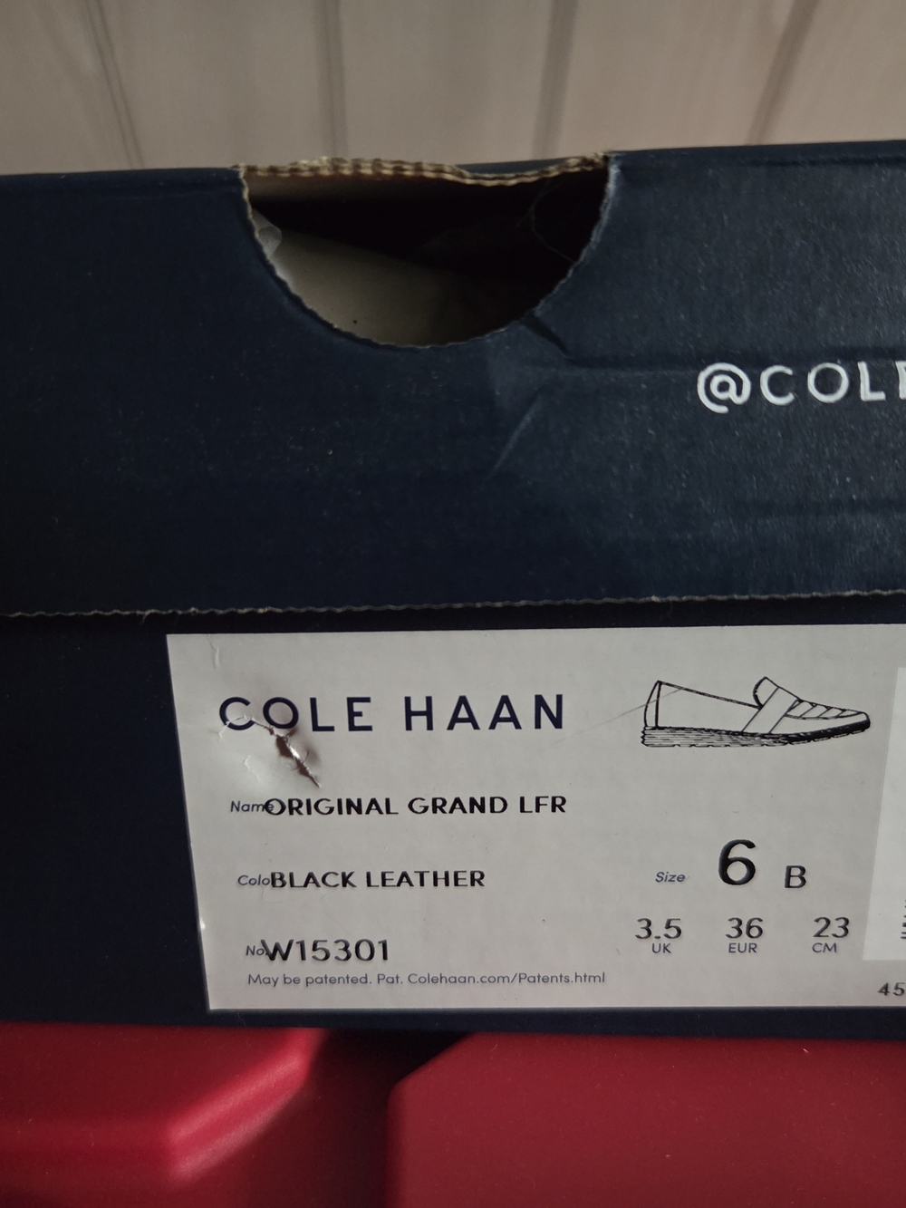 Cole Haan Black Leather Men’s Loafers Box Label